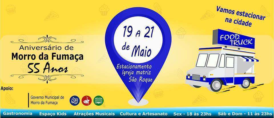 Morro da Fumaça receberá Festival Gastronômico com Food Trucks