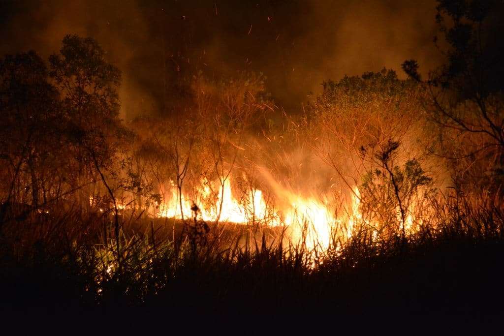 Bombeiros de Morro da Fumaça combatem incêndio em vegetação