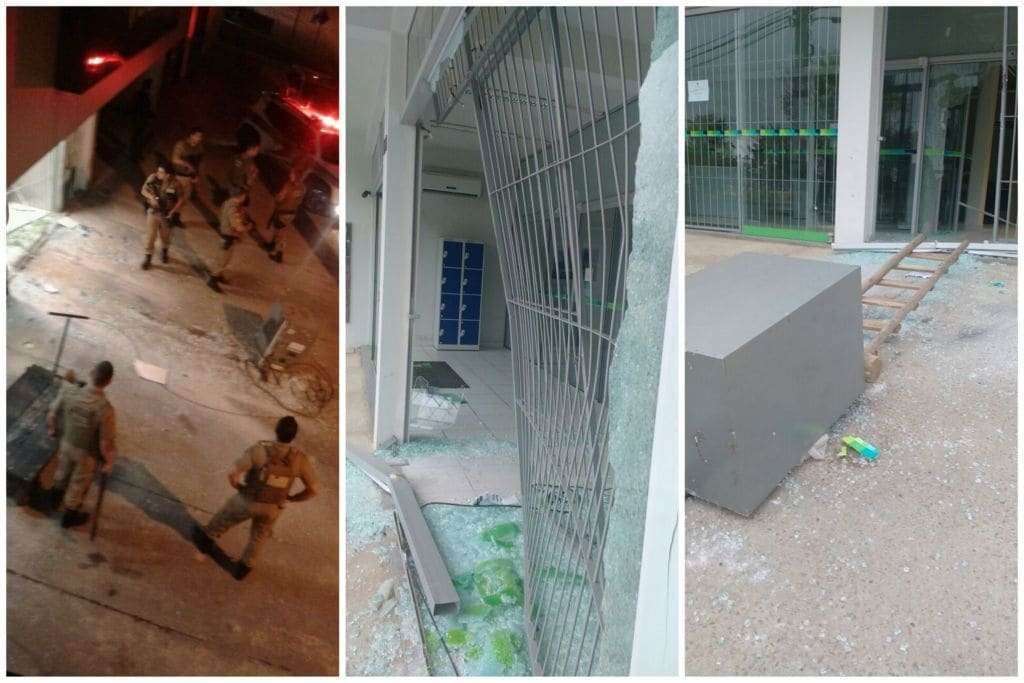Bandidos fortemente armados tentam levar cofre do Sicoob de Estação Cocal