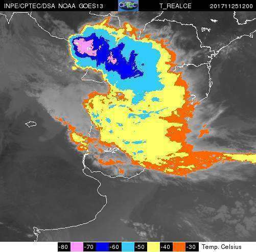 Chuva deve chegar nesta tarde a região sul do Estado