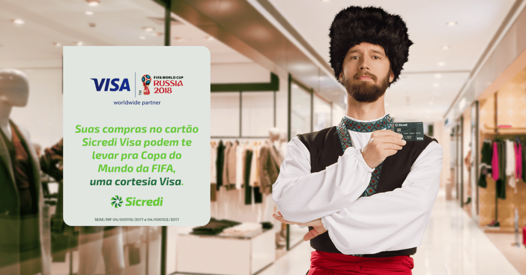 Portadores do cartão Sicredi Visa concorrem a viagens para a Copa do Mundo na Rússia