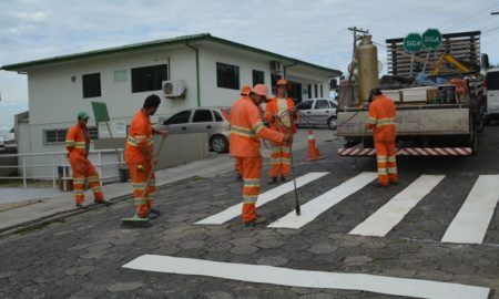 Sinalização horizontal é reforçada em Morro da Fumaça