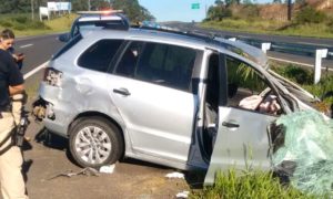 Casal argentino é conduzido ao Hospital São Roque após saída de pista na BR-101