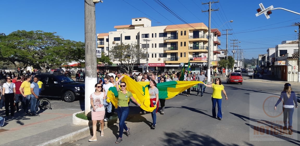 Em Morro da Fumaça, manifestantes vão às ruas e pedem intervenção