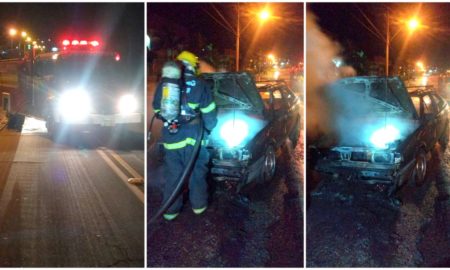 Veículo pega fogo no Bairro Jussara