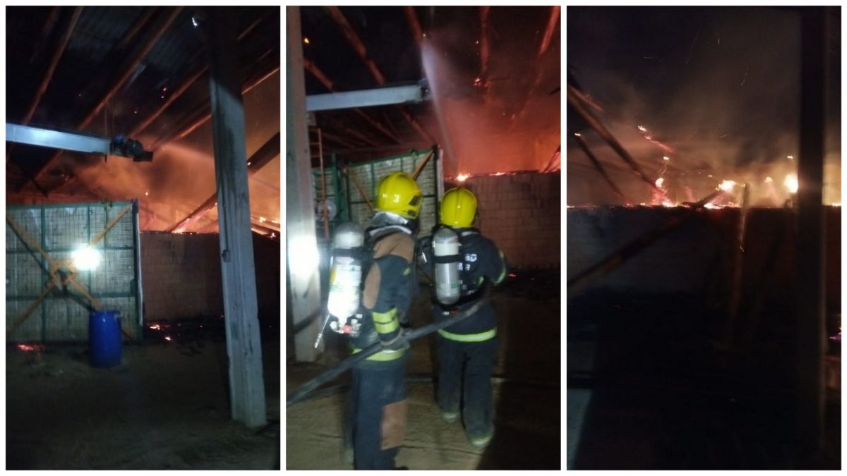 Bombeiros combatem incêndio em olaria no Ronco d’ Água