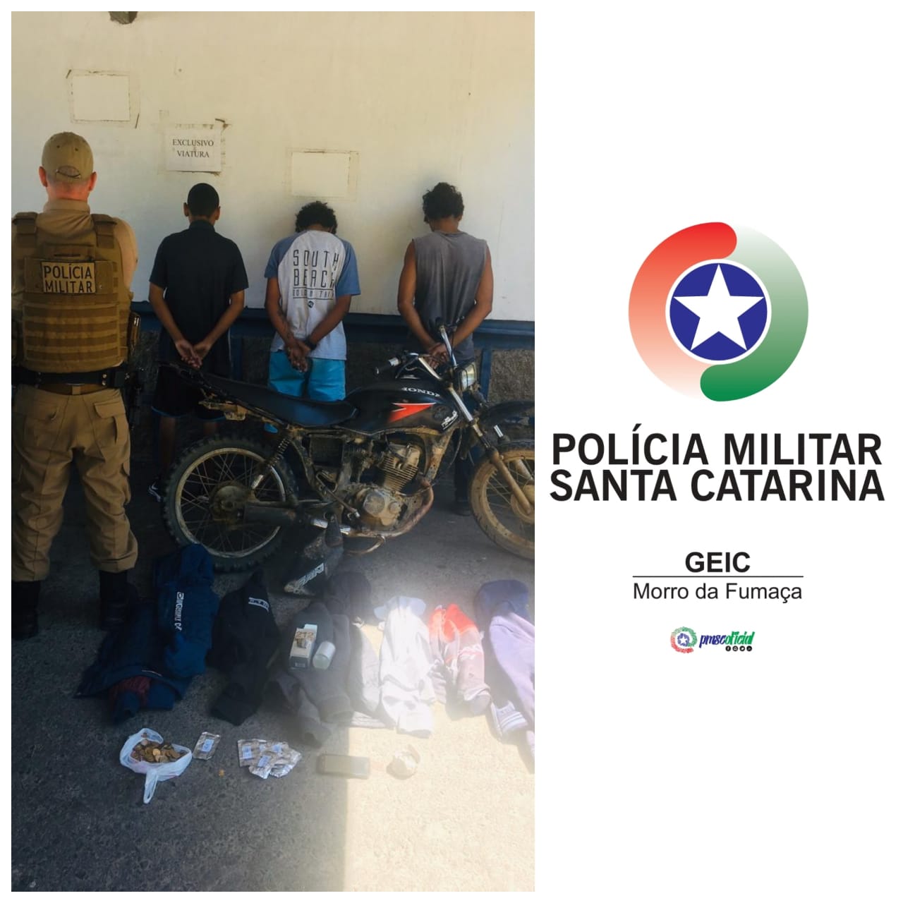 Polícia Militar de Morro da Fumaça prende três por receptação