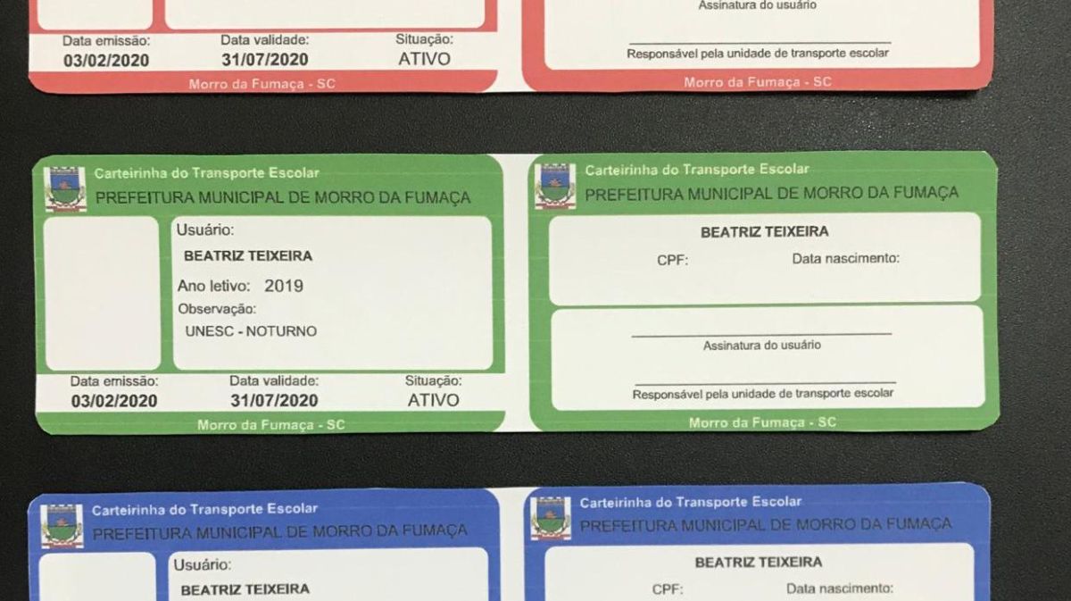 Carteirinhas do Transporte Escolar passam a ser confeccionadas a partir de 10 de fevereiro