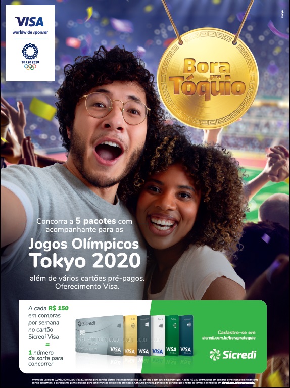 Promoção da Visa, em parceria com o Sicredi, premia com viagem para os Jogos Olímpicos Tokyo 2020