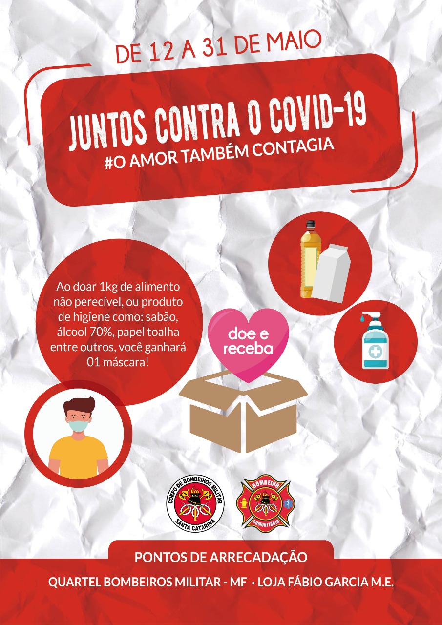 Corpo de Bombeiros promove campanha solidária em virtude do Coronavírus