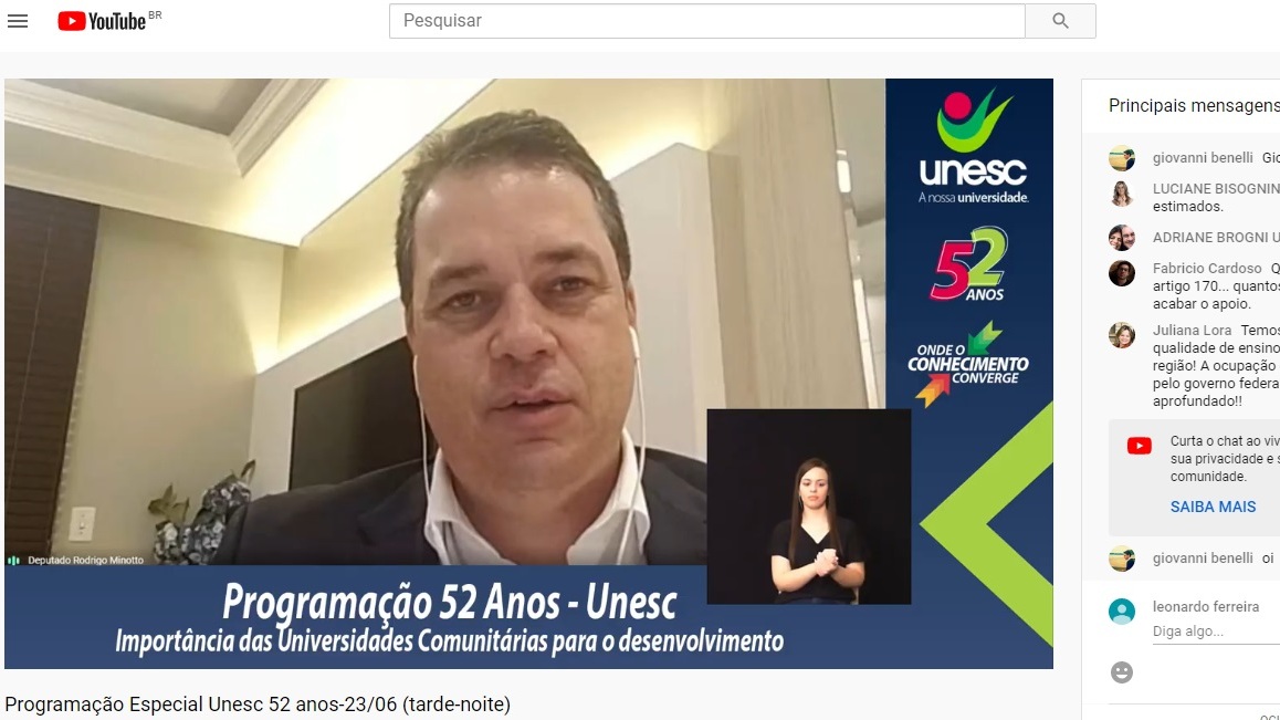 Unesc 52 anos: autoridades e personagens da política pública dialogam sobre o futuro do ensino e das comunitárias