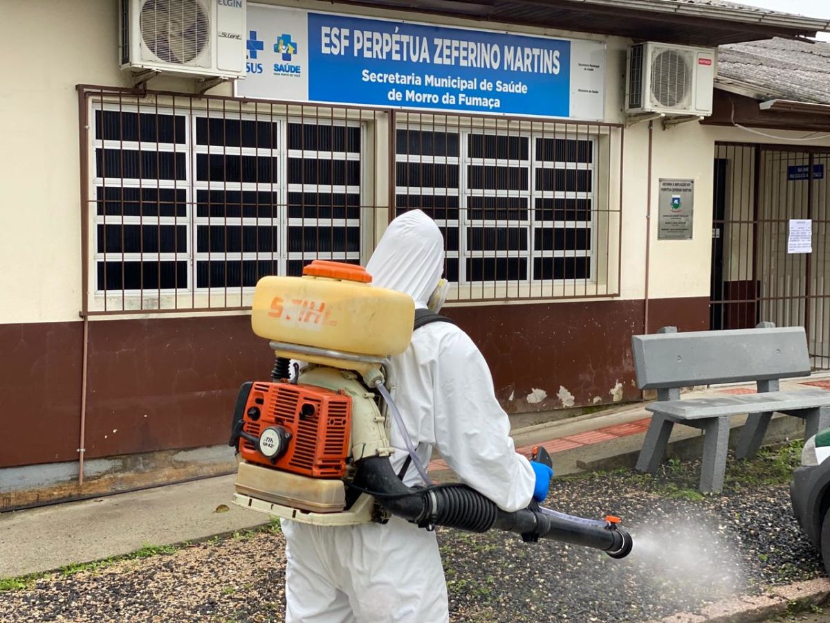 Unidade de Saúde passa por desinfecção e sanitização em Morro da Fumaça