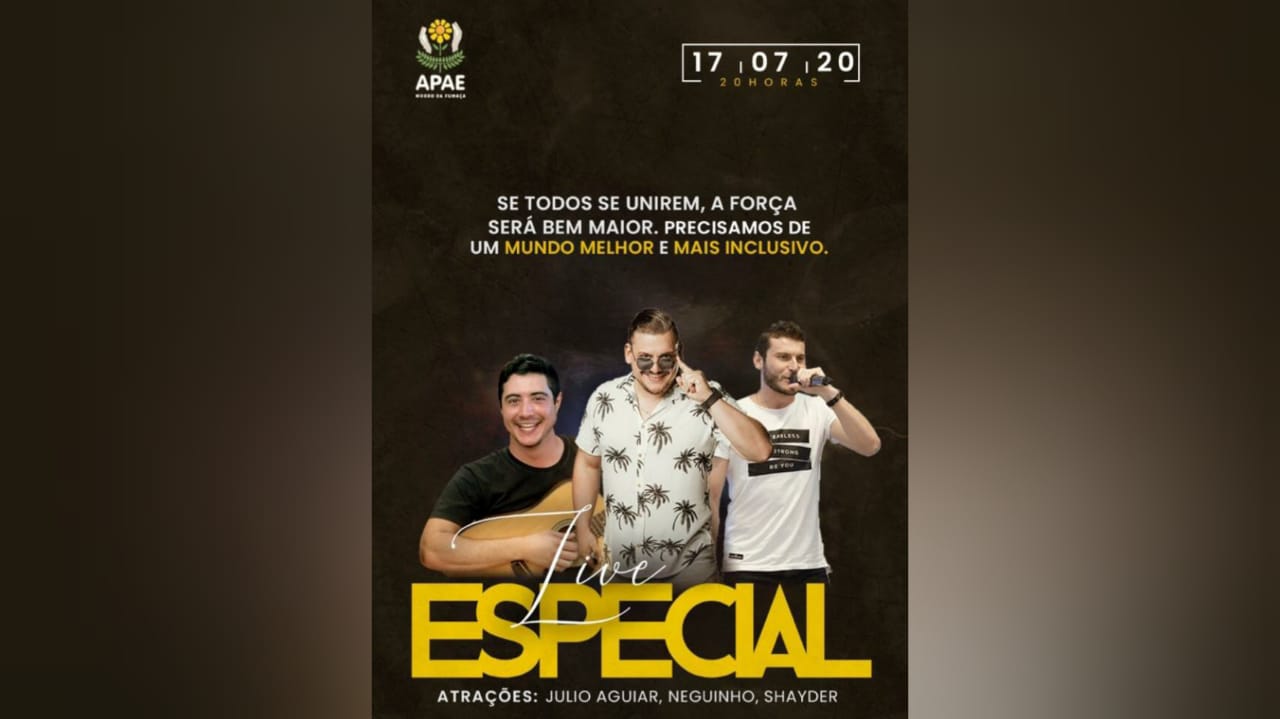 Live Solidária vai arrecadar recursos para a APAE de Morro da Fumaça