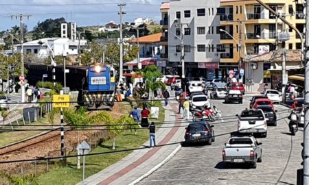 Pedestre é atingida por trem no centro de Morro da Fumaça