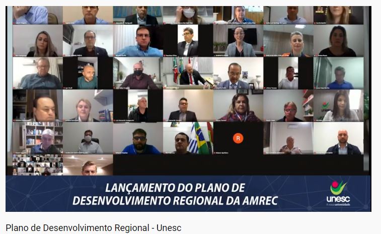 Plano que norteará o desenvolvimento regional é oficialmente iniciado em evento virtual promovido pela Unesc