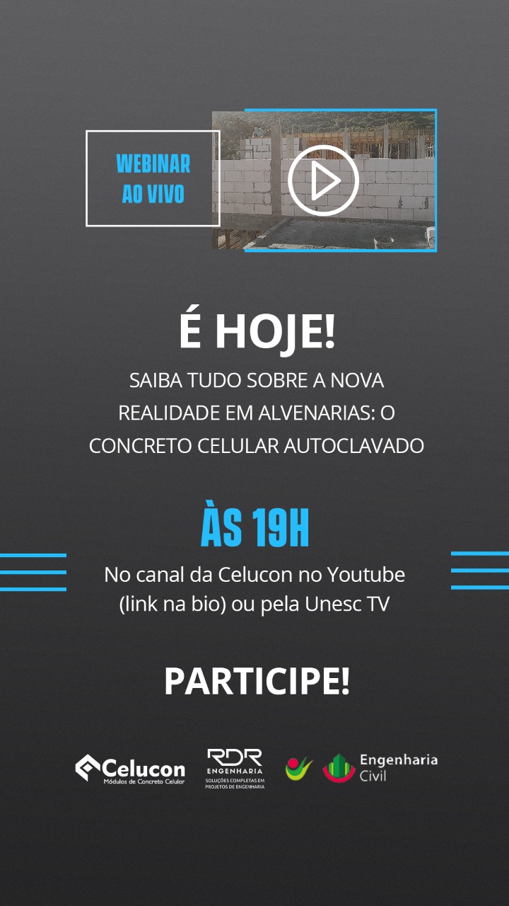 Celucon promove bate-papo online com o tema “Concreto Celular Autoclavado: Uma nova realidade em alvenarias”?