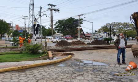 Manutenção nos trilhos modifica trânsito no centro de Morro da Fumaça