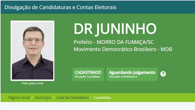 ELEIÇÃO 2020: Dr Juninho é o primeiro a registrar a chapa em Morro da Fumaça