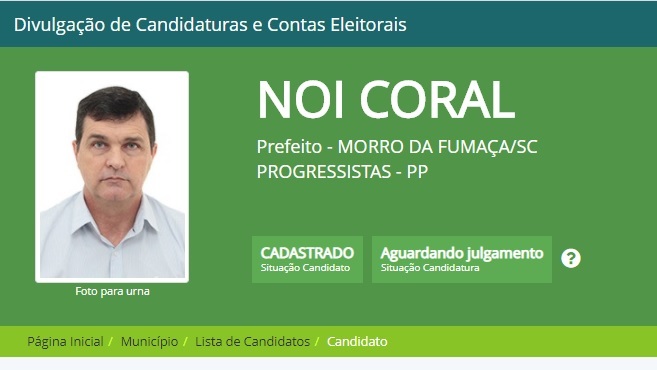 ELEIÇÃO 2020: Noi Coral registra chapa para disputar à reeleição em Morro da Fumaça