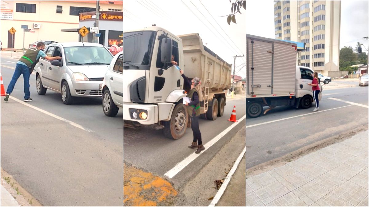 Covid-19: Em barreira sanitária, mais de 400 motoristas são orientados em Morro da Fumaça