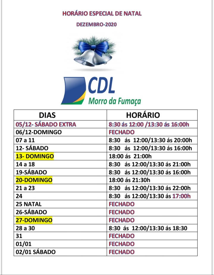 CDL de Morro da Fumaça estende horário e prepara sorteio para o Natal