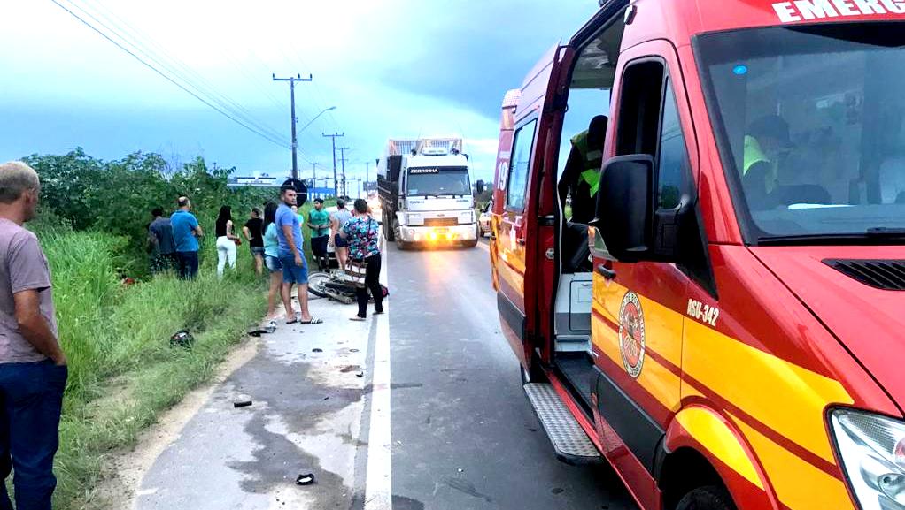 Colisão no Bairro Capelinha deixa motociclista ferido