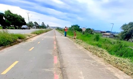 Rodovias de Morro da Fumaça recebem serviços de roçada e limpeza de canaleta