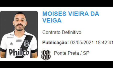 Com novo contrato registrado e publicado no BID, Moisés está à disposição para clássico