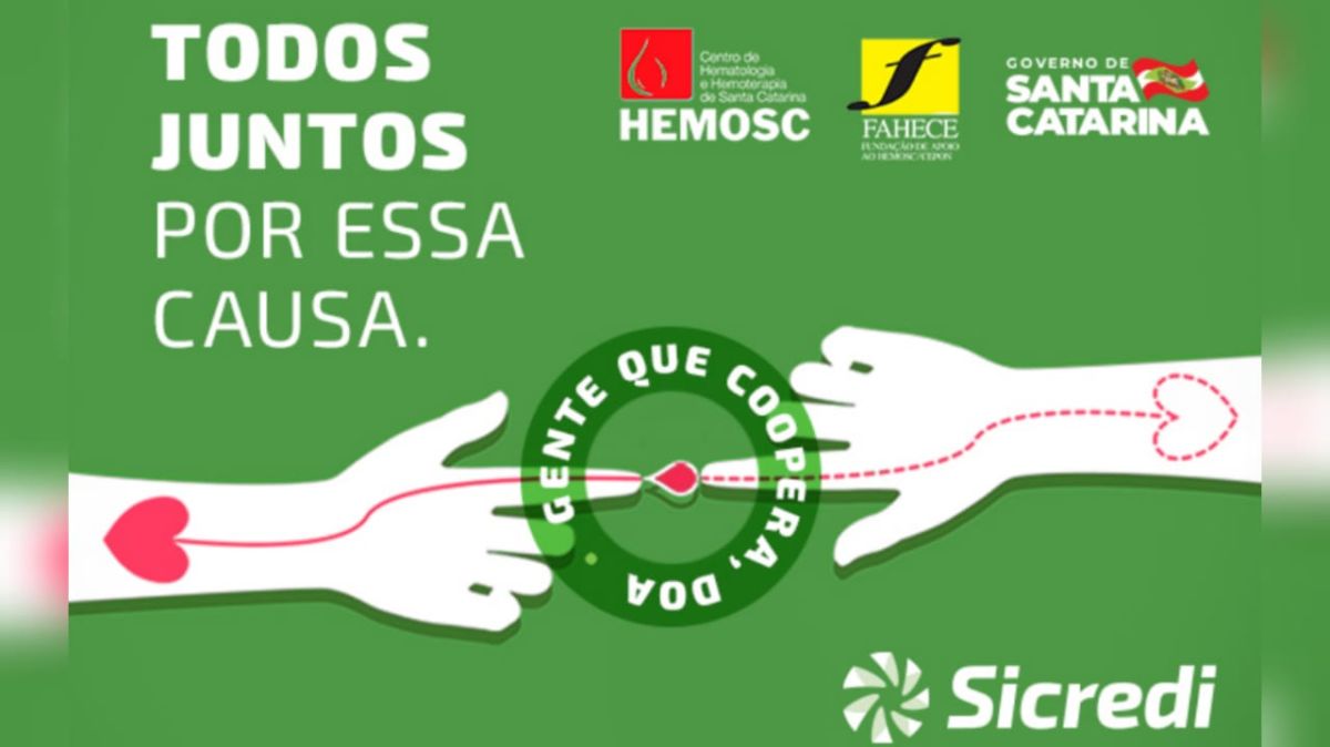 Para incentivar a doação de sangue, Sicredi lança campanha “Gente que coopera, doa”