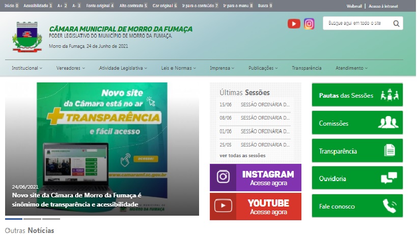 Novo site da Câmara de Morro da Fumaça é sinônimo de transparência e acessibilidade