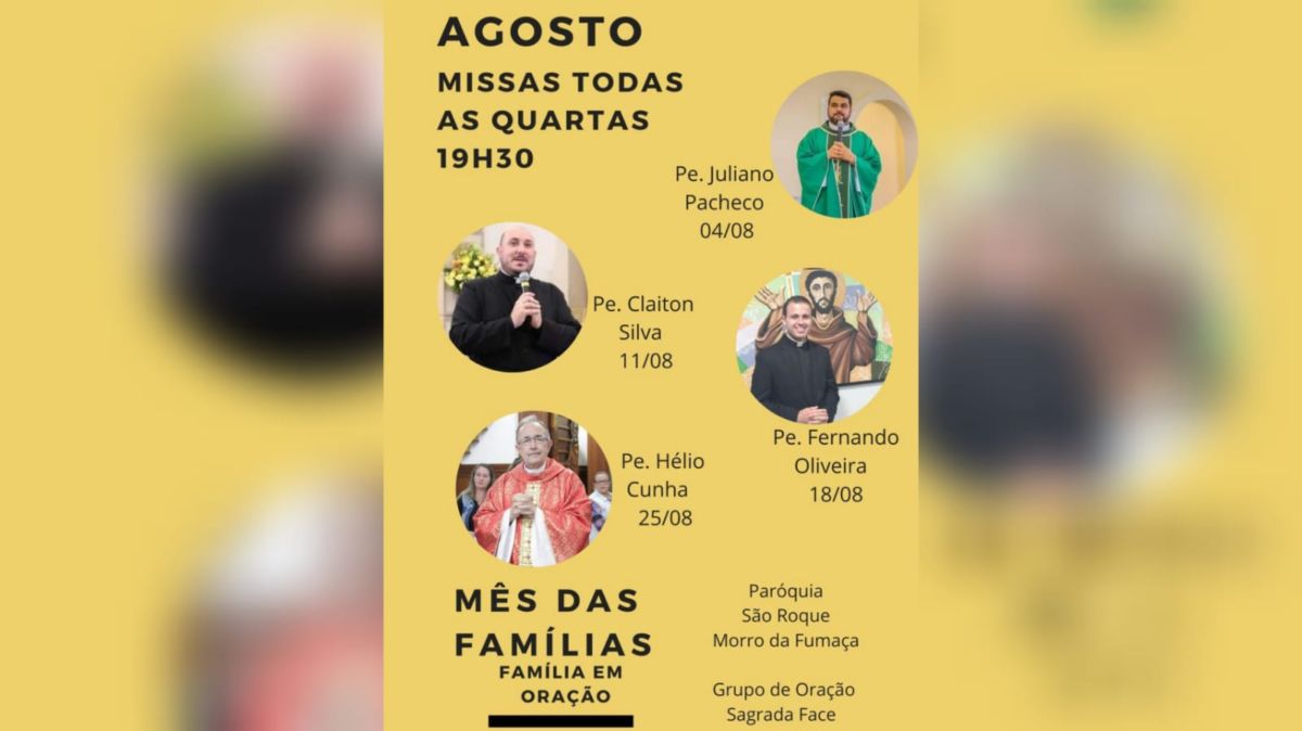 No mês da família, missas com padres convidados na Paróquia São Roque