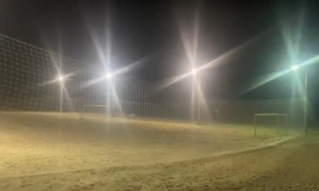 Arena pronta para o início do Campeonato Esplanada Master Beach Soccer