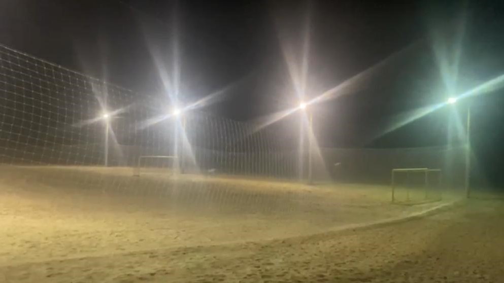Arena pronta para o início do Campeonato Esplanada Master Beach Soccer