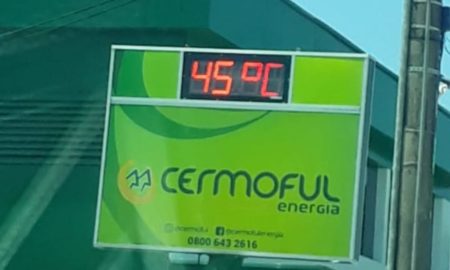 Termômetro de rua registra 45ºC em Morro da Fumaça