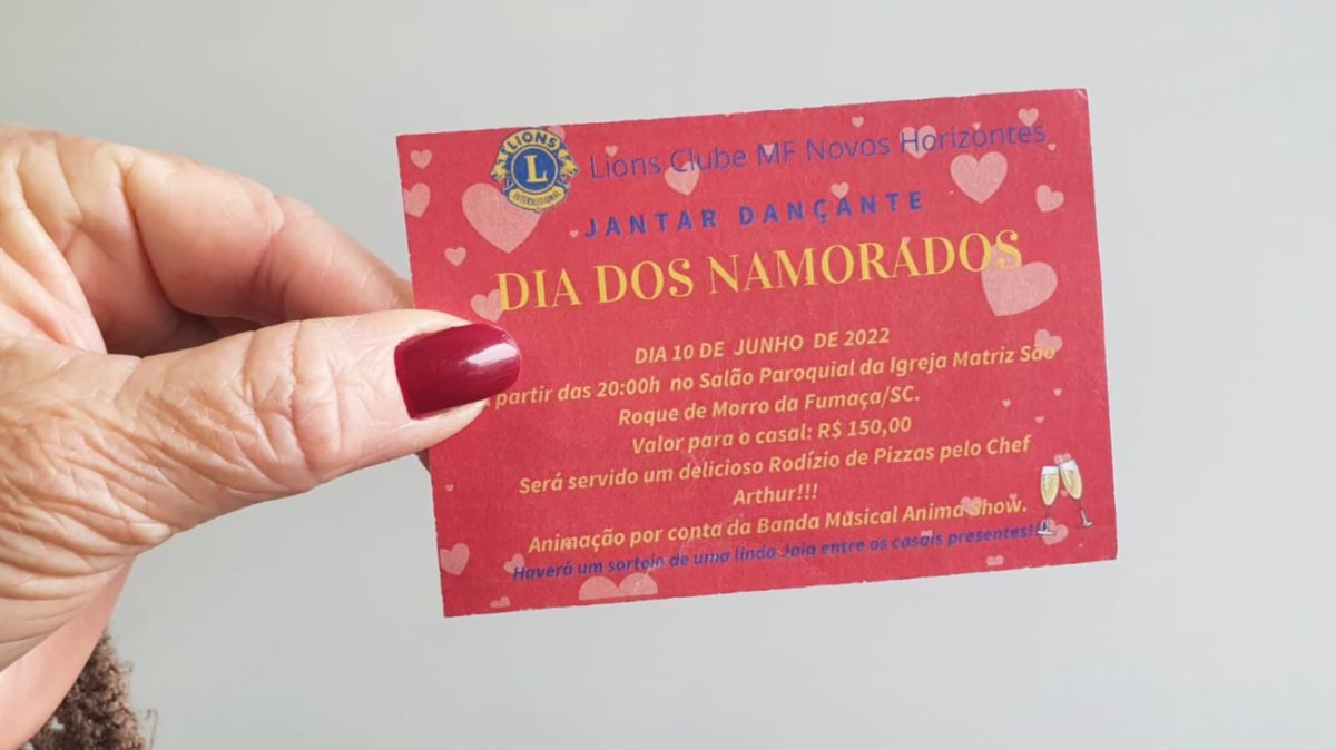 Lions Clube Novos Horizontes promove jantar dançante do Dia dos Namorados