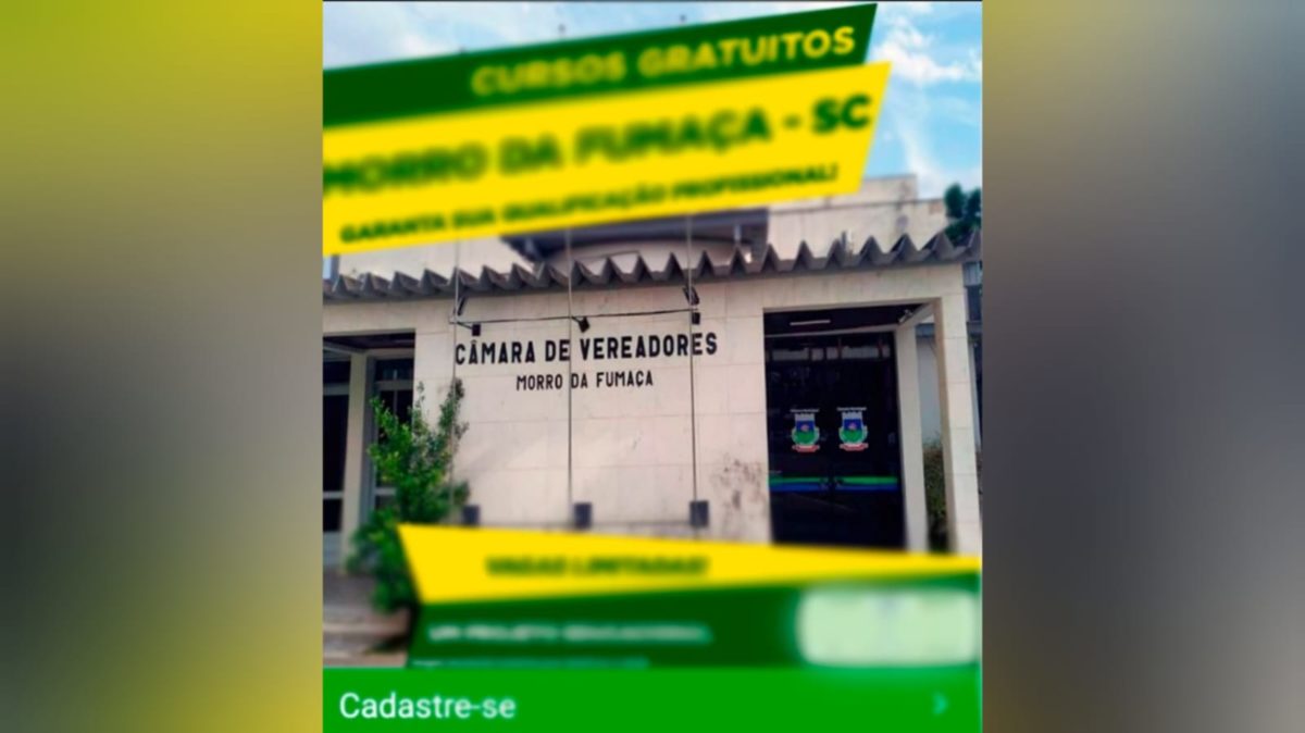 Legislativo de Morro da Fumaça não está oferecendo cursos gratuitos