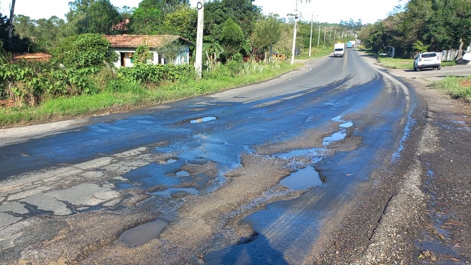 Risco aos motoristas na Rodovia SC-443