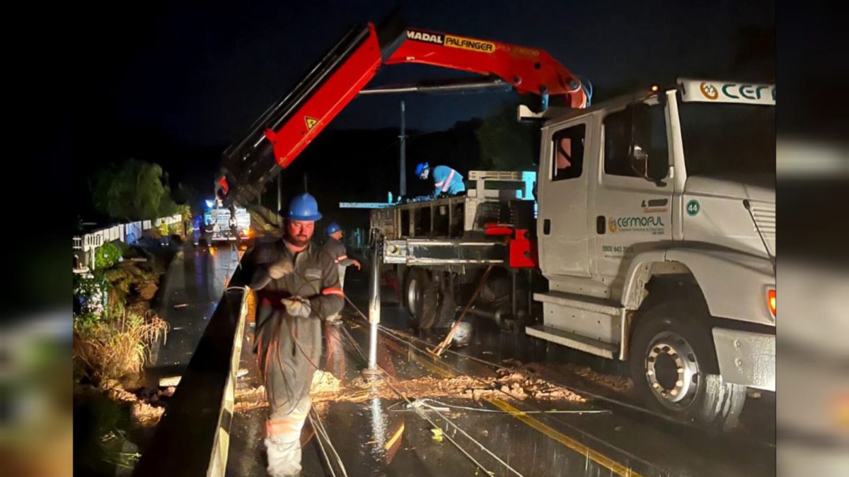 Temporal que atingiu Sul do Estado danifica redes e causa falta de energia