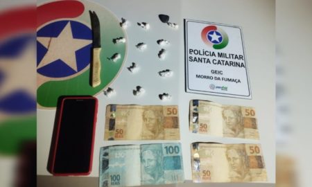 PM de Morro da Fumaça prende traficante com buchas de cocaína