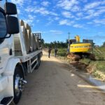 Rodovia do bairro Barracão fica totalmente bloqueada devido à obra nesta terça-feira