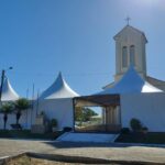 Grande estrutura para receber o público na Festa de Nossa Senhora do Carmo