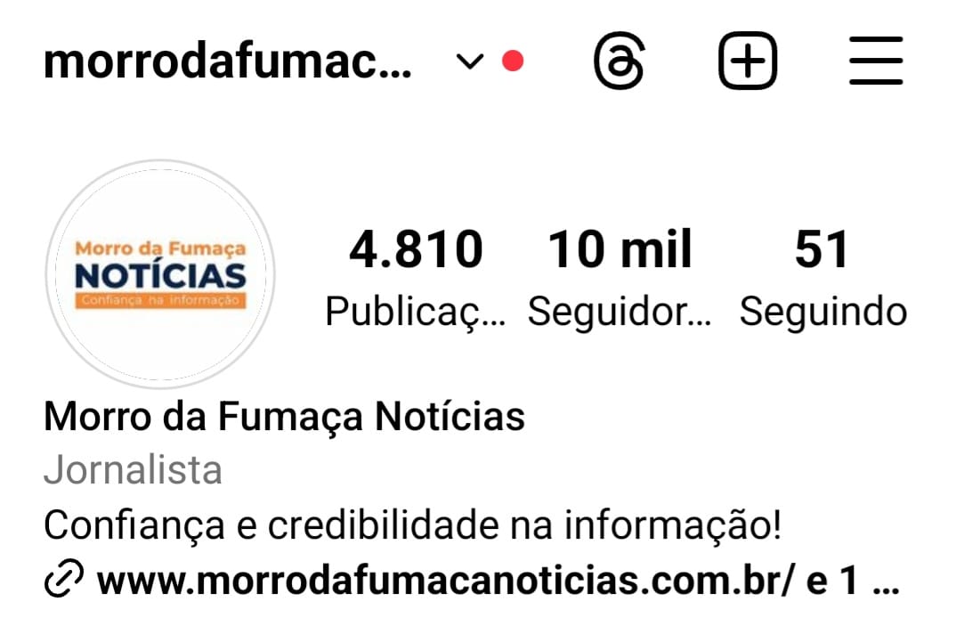 Instagram do Portal Morro da Fumaça Notícias chega a 10 mil seguidores