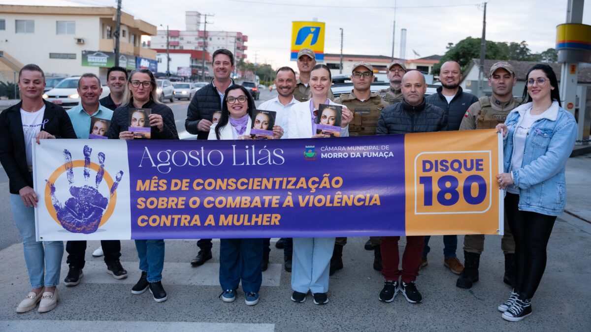 Blitz reforça a Campanha Agosto Lilás do Legislativo fumacense contra a violência doméstica