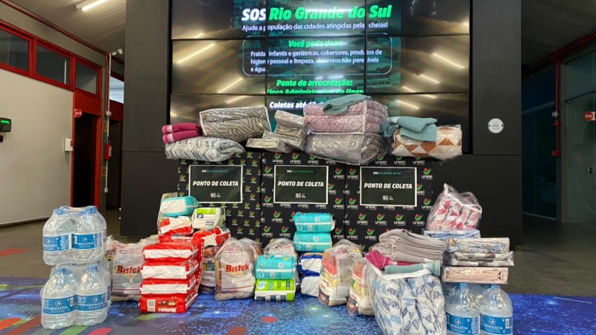 Unesc realiza campanha de arrecadação de donativos para vítimas das enchentes no RS