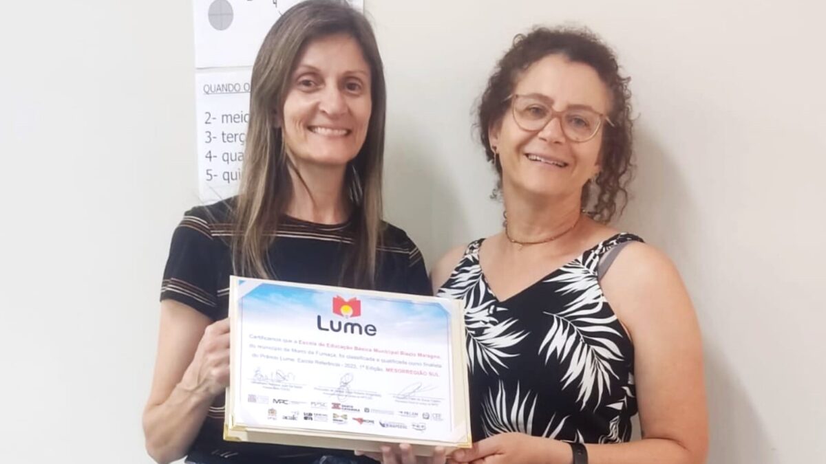 Escola Biázio Maragno está entre as finalistas do Prêmio Lume de Educação