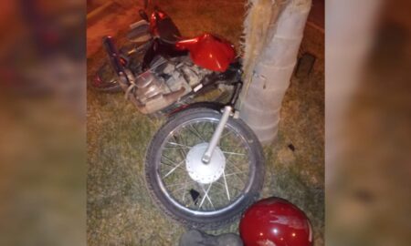 Motociclista fica ferido após queda no Bairro Linha Frasson