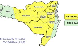 Temporais isolados e chuva pontualmente intensa nesta quarta-feira (23)