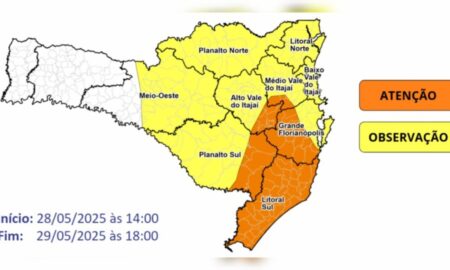 Rajadas de vento entre a tarde de quarta (28) e a quinta-feira (29)