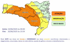 Chuva intensa e temporais isolados entre quinta (19) e sexta-feira (20)