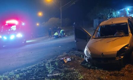 Capotamento deixa homem ferido em Estação Cocal